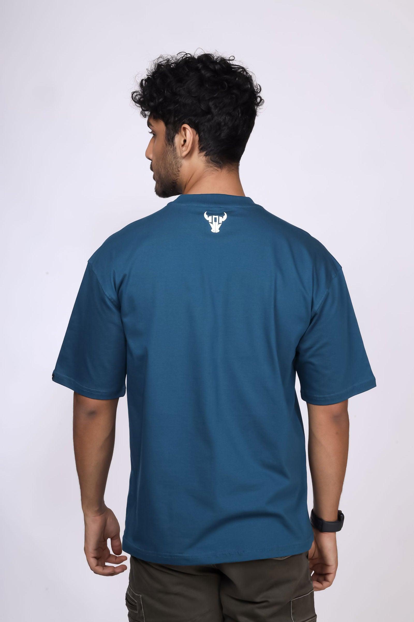 'Hustle' Teal Unisex Oversized Tee - House Of Hustlers