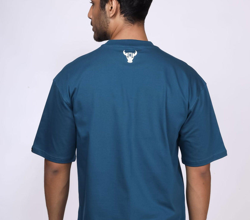 'Hustle' Teal Unisex Oversized Tee - House Of Hustlers