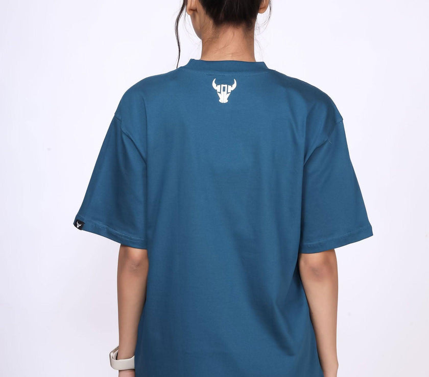 'Hustle' Teal Unisex Oversized Tee - House Of Hustlers