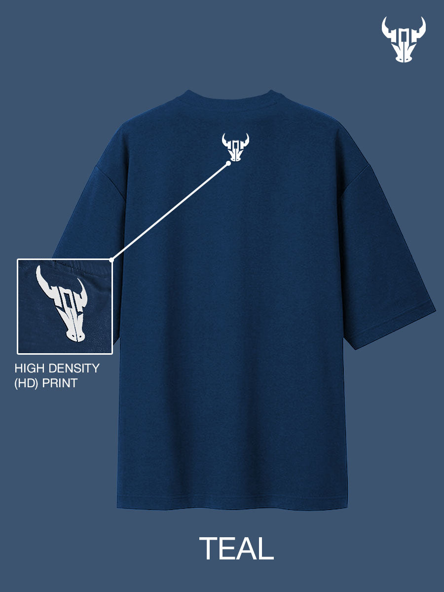 'Hustle' Teal Unisex Oversized Tee - House Of Hustlers