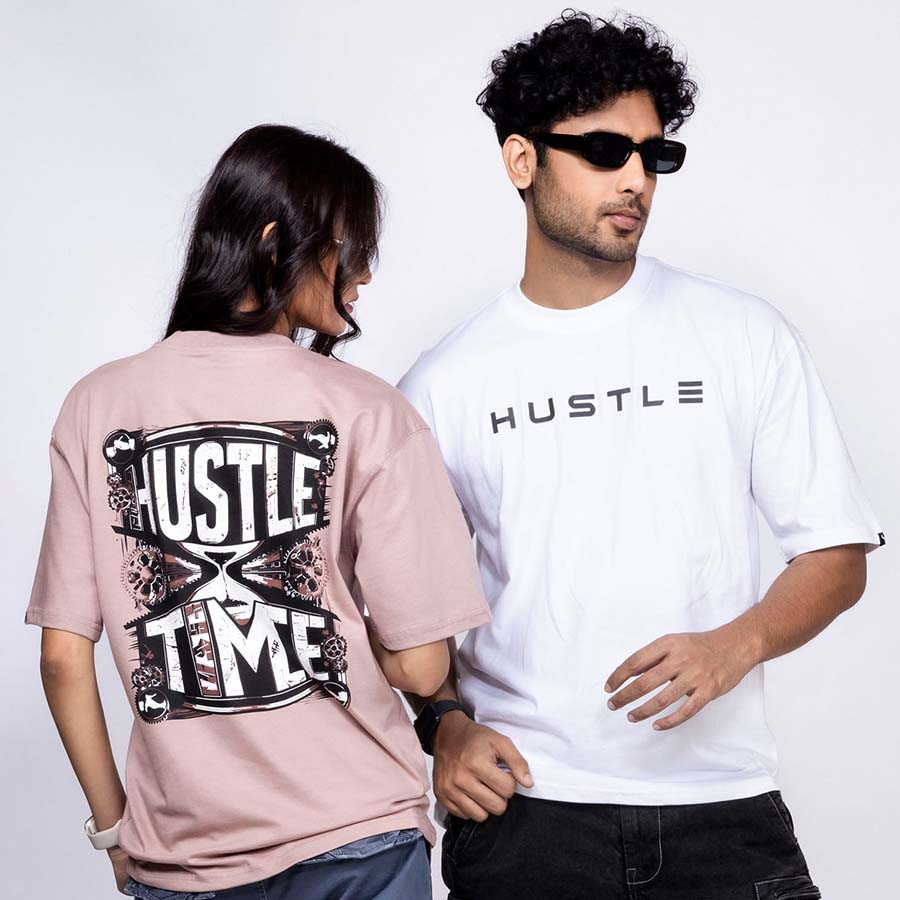 'Hustle Time' Unisex Oversized Graphic Tee - House Of Hustlers