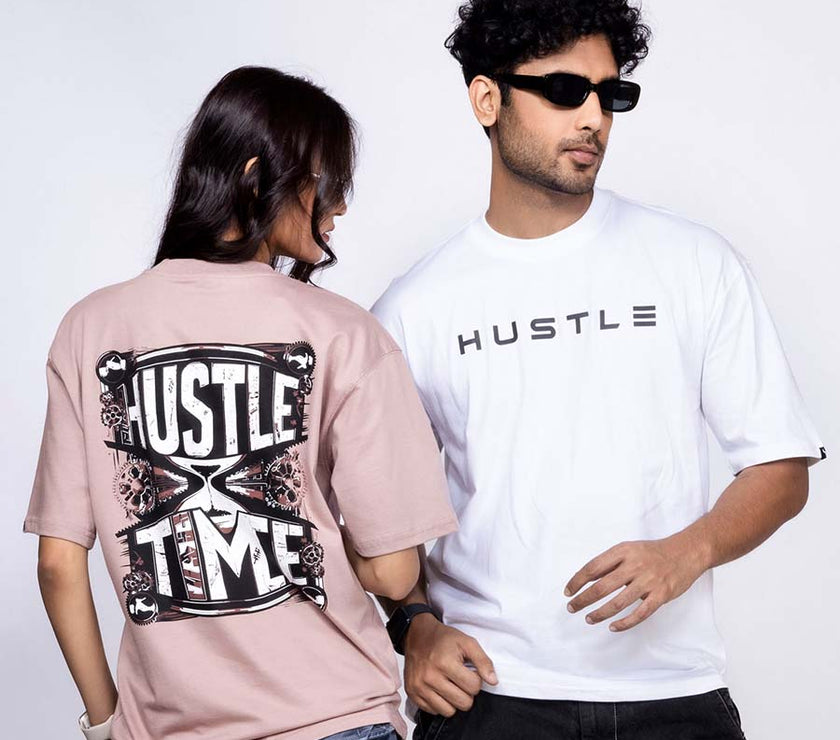 'Hustle Time' Unisex Oversized Graphic Tee - House Of Hustlers