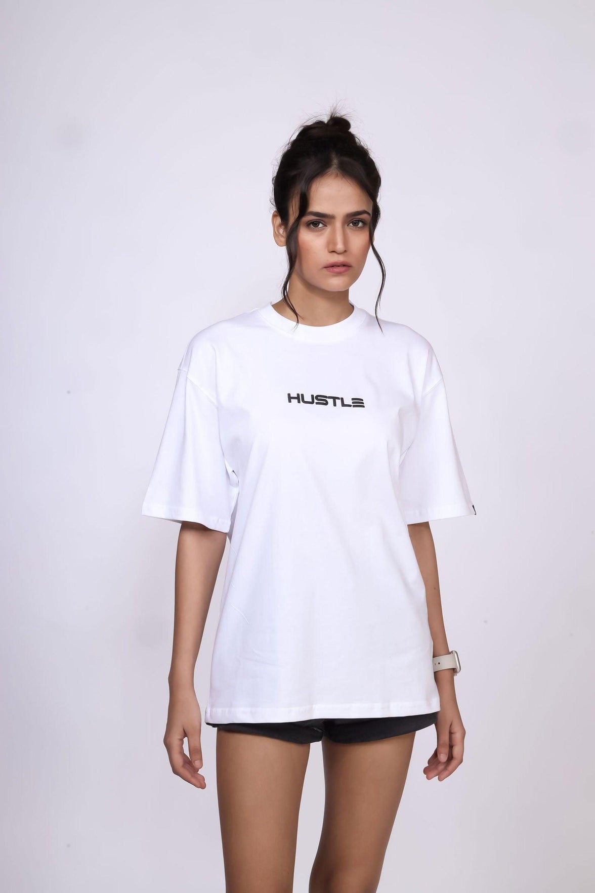 'Hustle' White Unisex Oversized Tee - House Of Hustlers