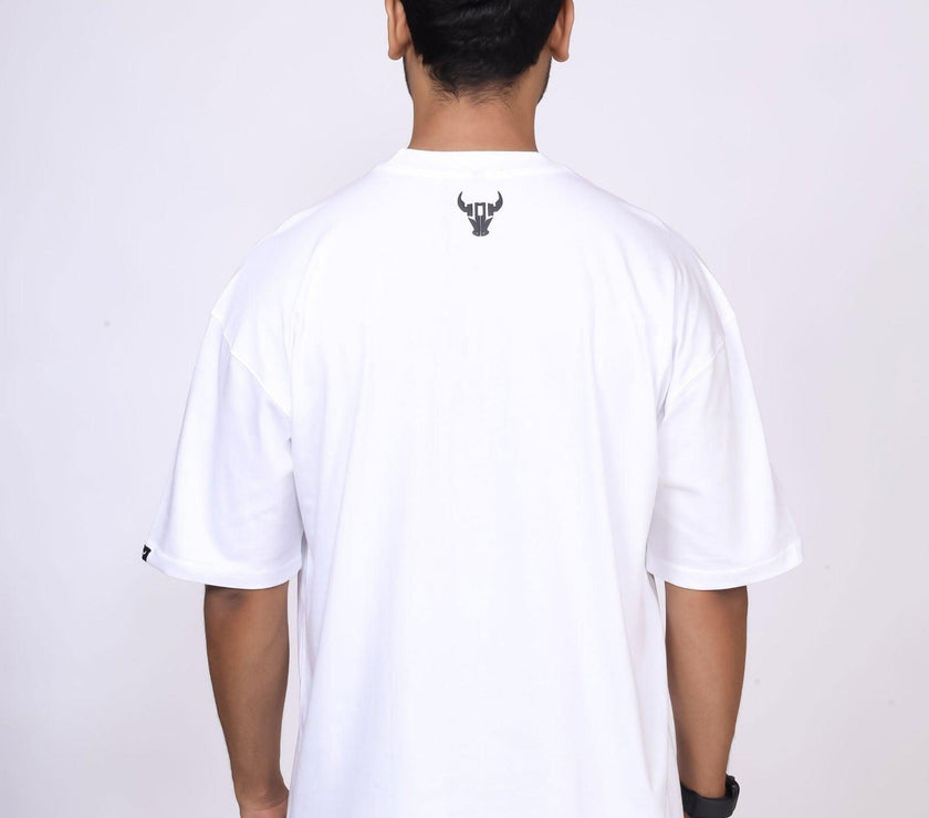 'Hustle' White Unisex Oversized Tee - House Of Hustlers