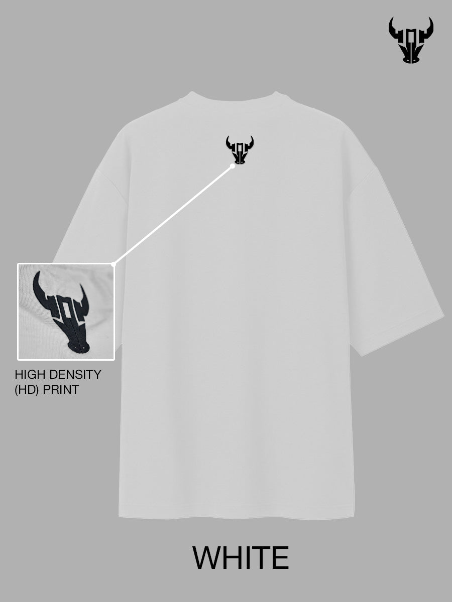 'Hustle' White Unisex Oversized Tee - House Of Hustlers