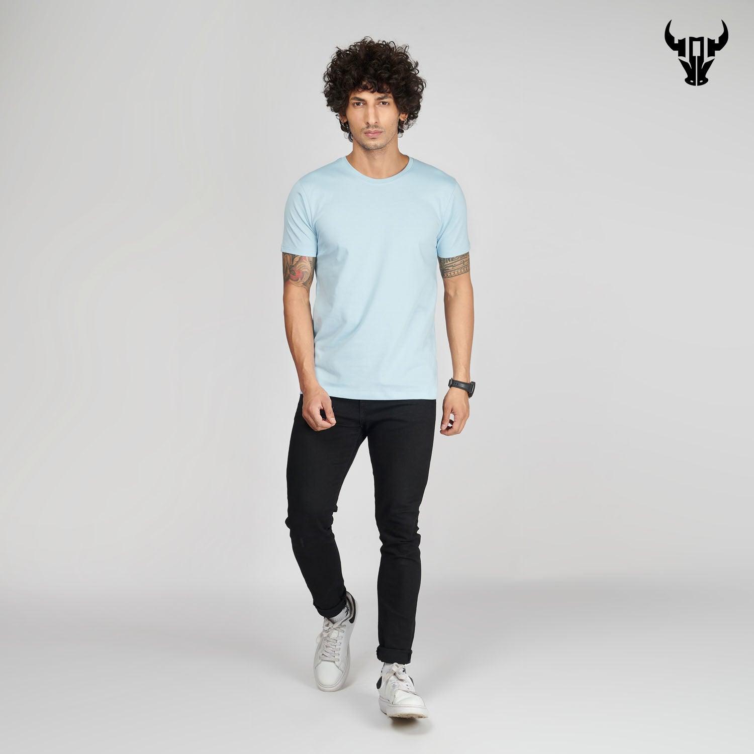 Icy Blue Men's Half Sleeve T-Shirt - House Of Hustlers