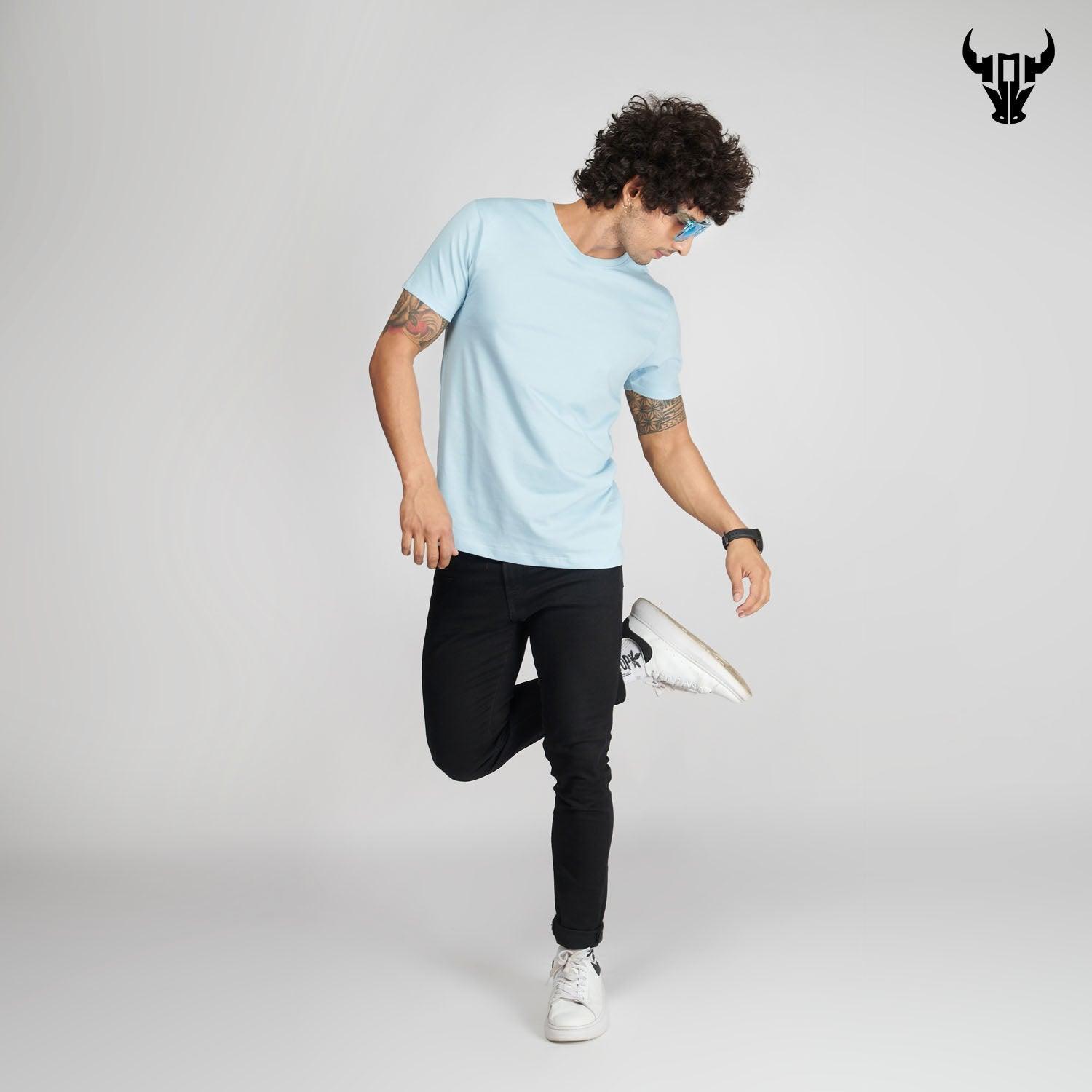 Icy Blue Men's Half Sleeve T-Shirt - House Of Hustlers