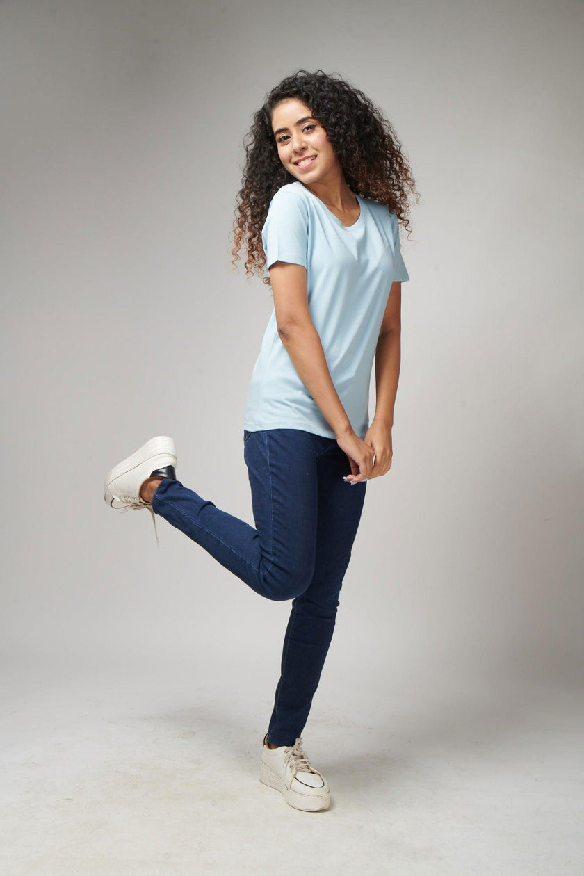 Icy Blue Women's Half Sleeve T-Shirt - House Of Hustlers