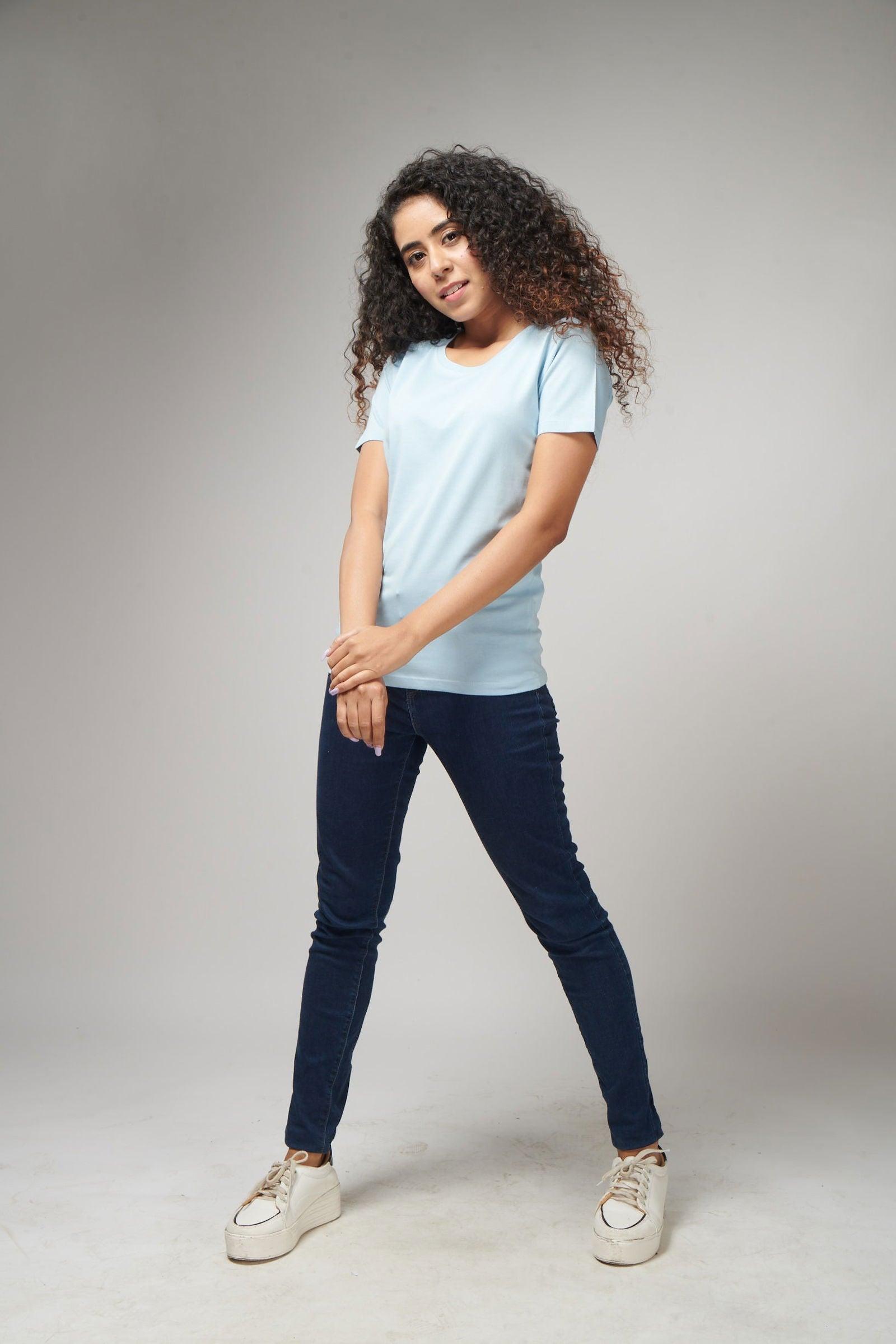 Icy Blue Women's Half Sleeve T-Shirt - House Of Hustlers