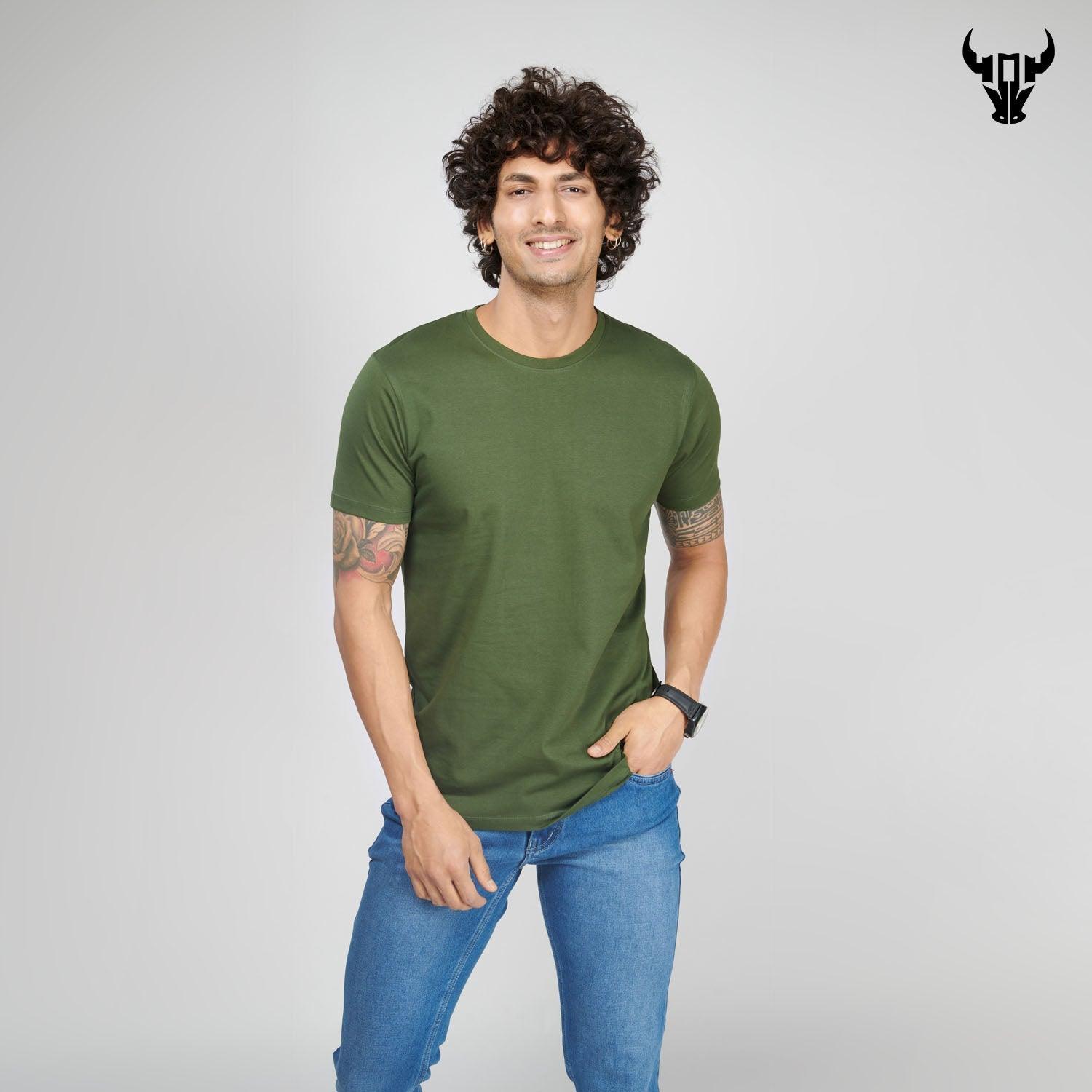 Jungle Green Men's Half Sleeve T-Shirt - House Of Hustlers