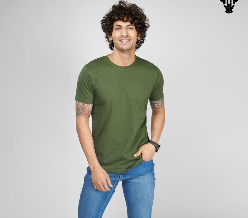 Jungle Green Men's Half Sleeve T-Shirt - House Of Hustlers