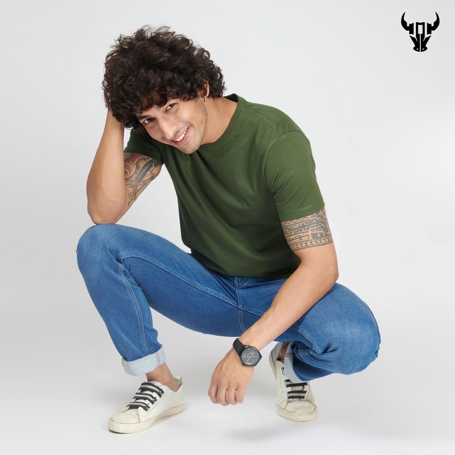 Jungle Green Men's Half Sleeve T-Shirt - House Of Hustlers