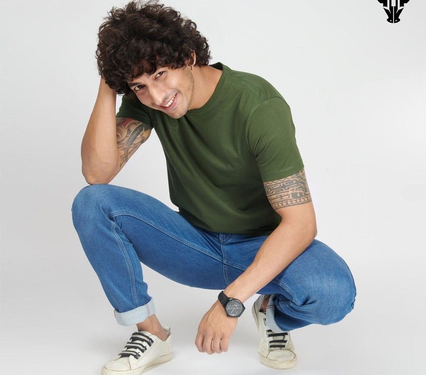 Jungle Green Men's Half Sleeve T-Shirt - House Of Hustlers