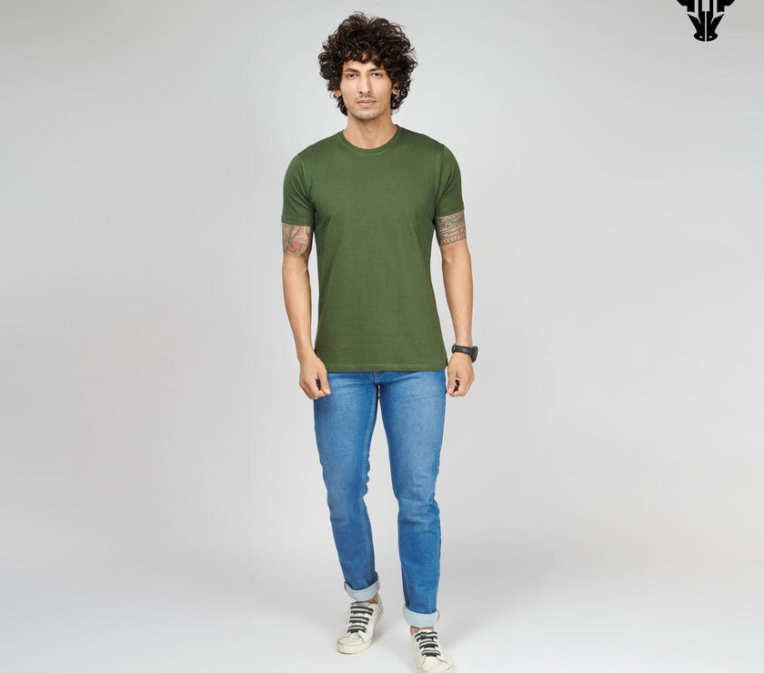 Jungle Green Men's Half Sleeve T-Shirt - House Of Hustlers
