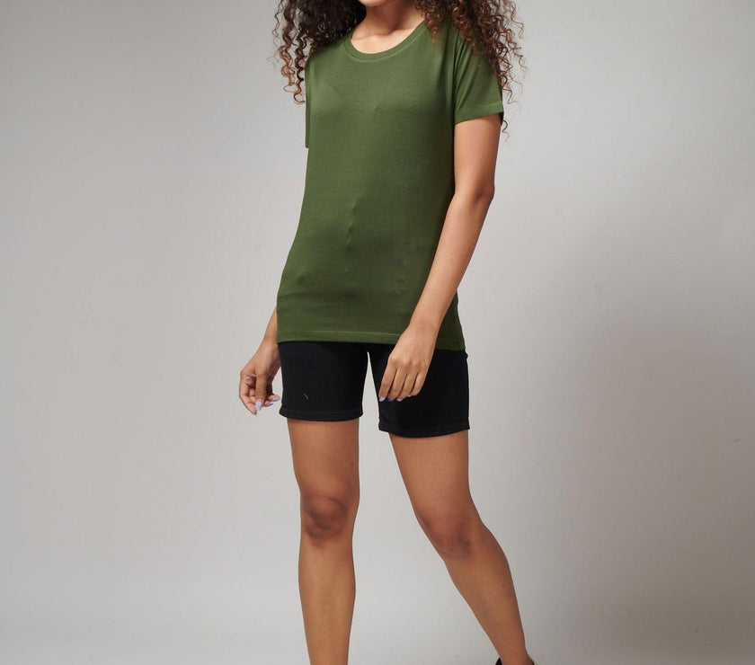 Jungle Green Women's Half Sleeve T-Shirt - House Of Hustlers