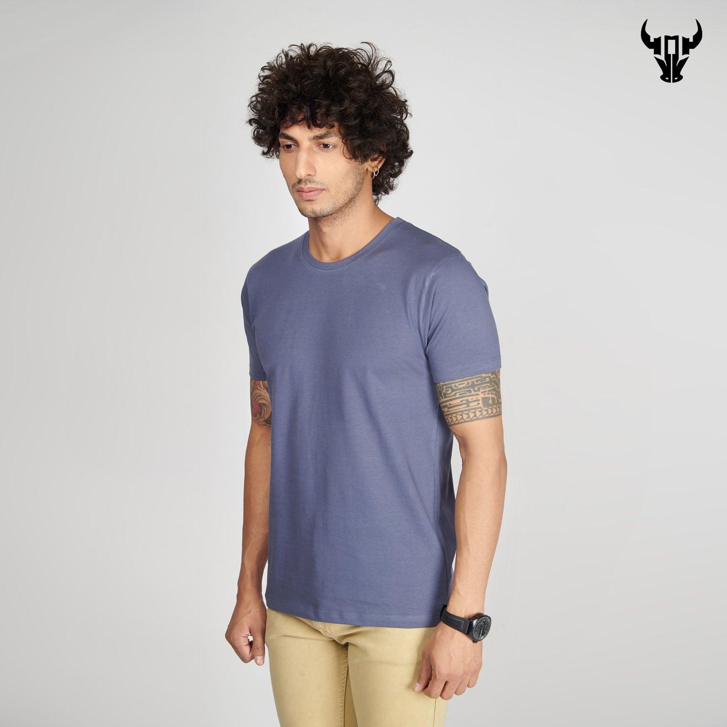 Light Slate Men's Half Sleeve T-Shirt - House Of Hustlers