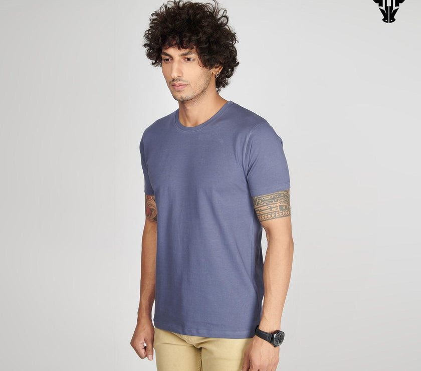 Light Slate Men's Half Sleeve T-Shirt - House Of Hustlers