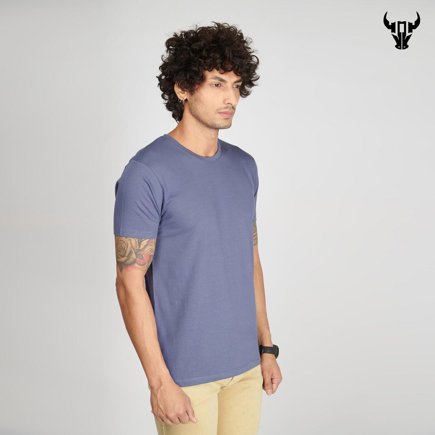 Light Slate Men's Half Sleeve T-Shirt - House Of Hustlers