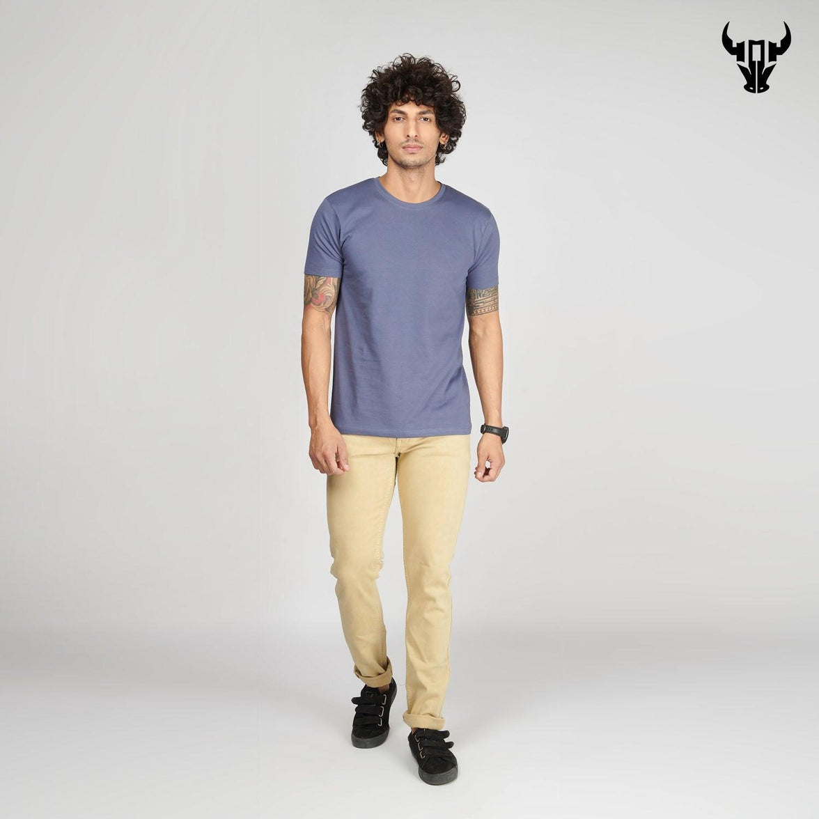 Light Slate Men's Half Sleeve T-Shirt - House Of Hustlers