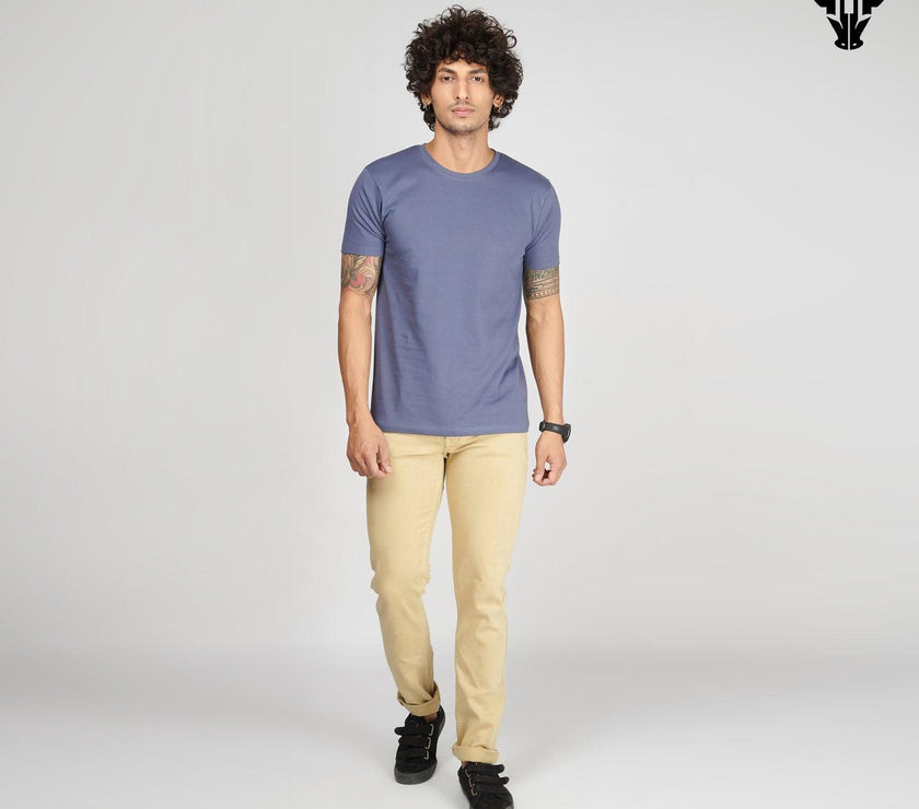Light Slate Men's Half Sleeve T-Shirt - House Of Hustlers
