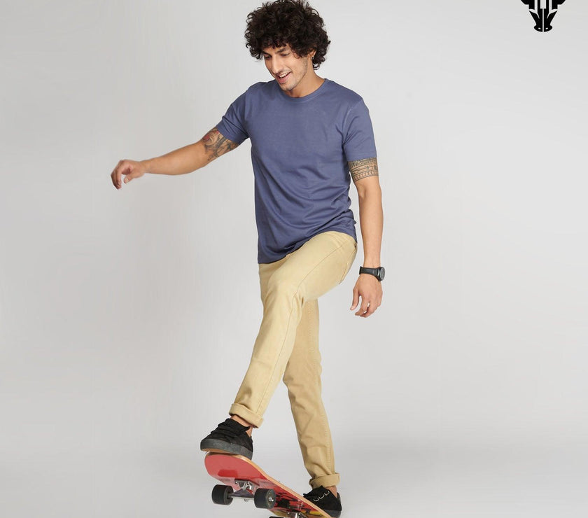 Light Slate Men's Half Sleeve T-Shirt - House Of Hustlers