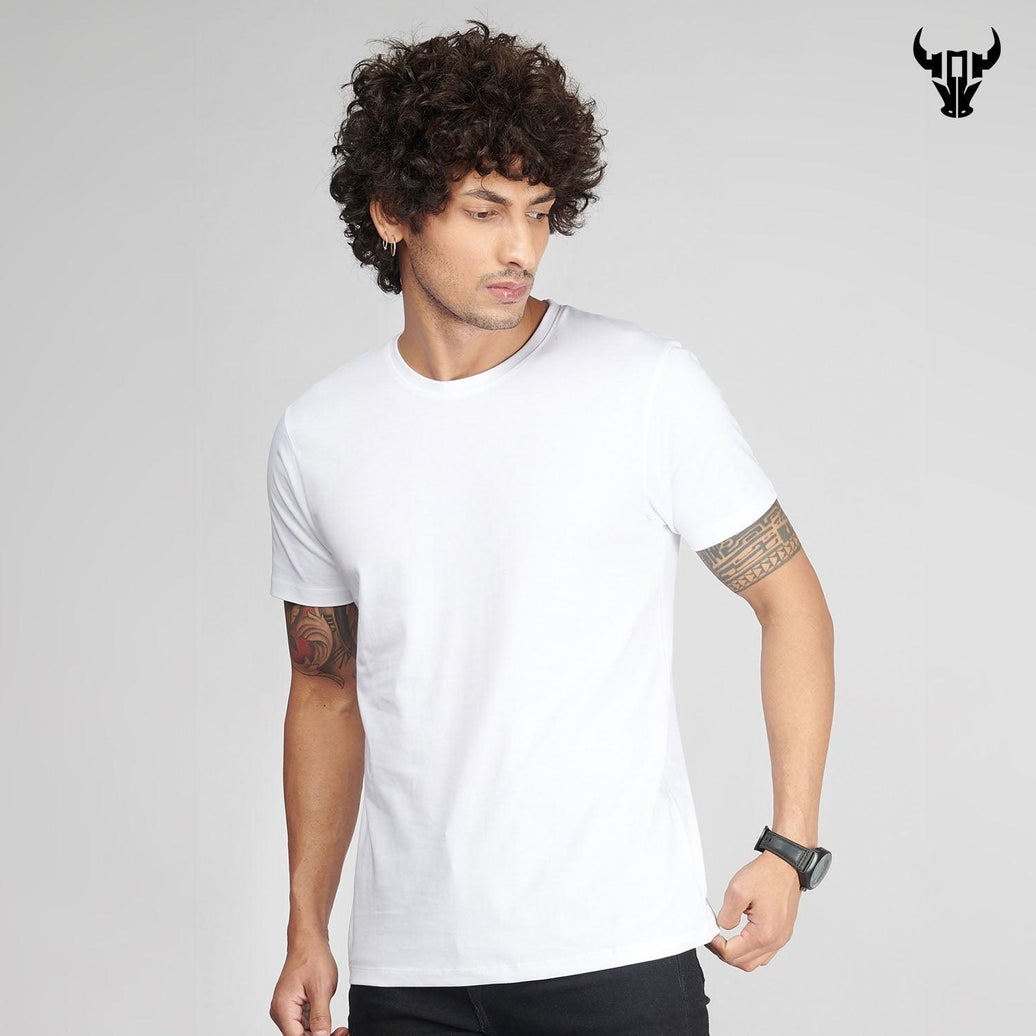 Milky White Men's Half Sleeve T-Shirt - House Of Hustlers