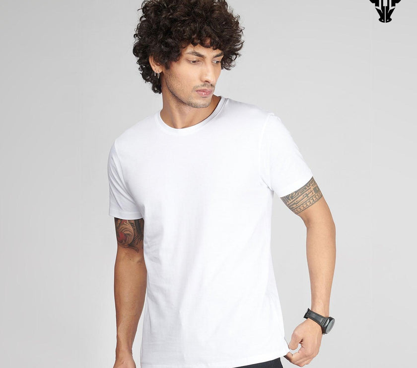 Milky White Men's Half Sleeve T-Shirt - House Of Hustlers