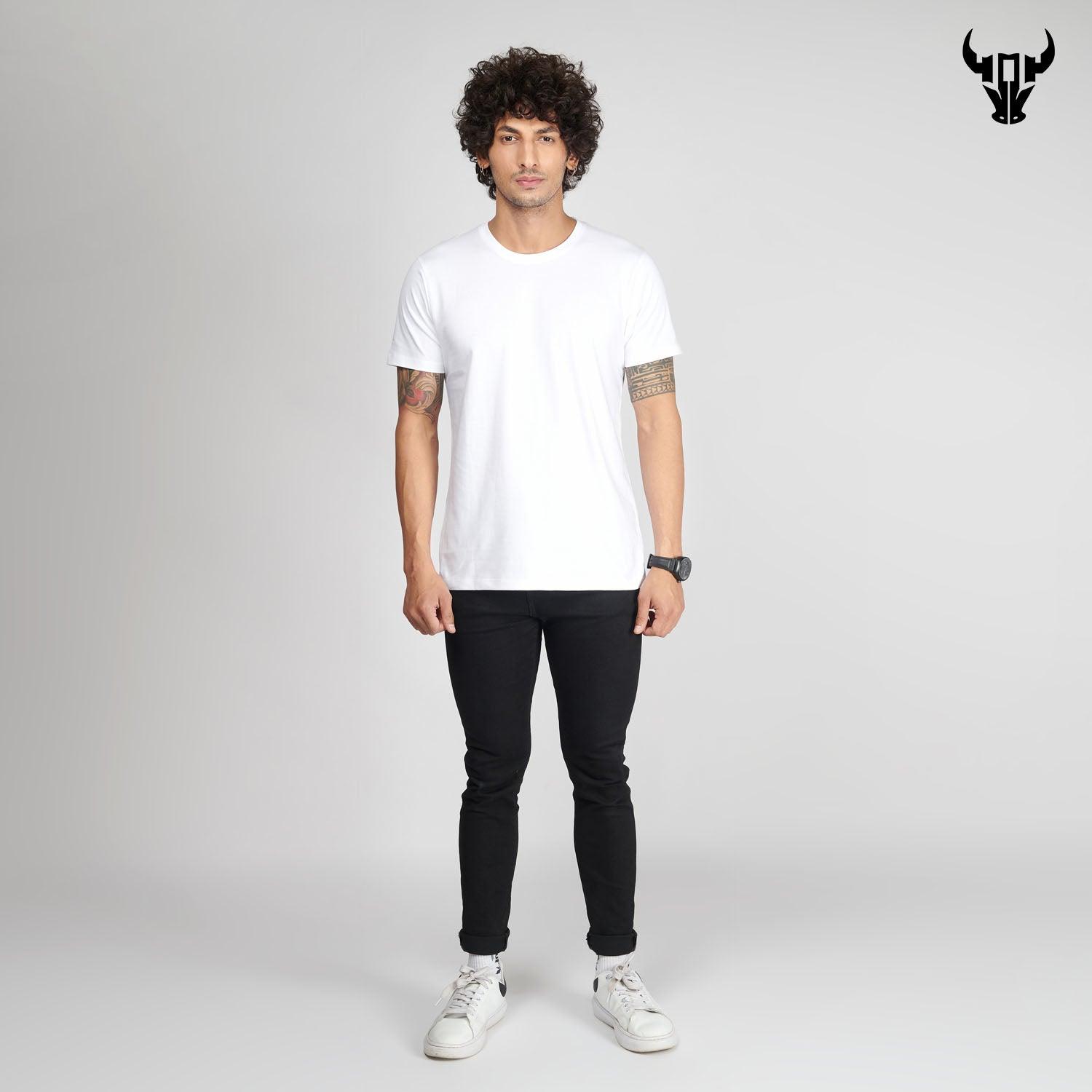 Milky White Men's Half Sleeve T-Shirt - House Of Hustlers