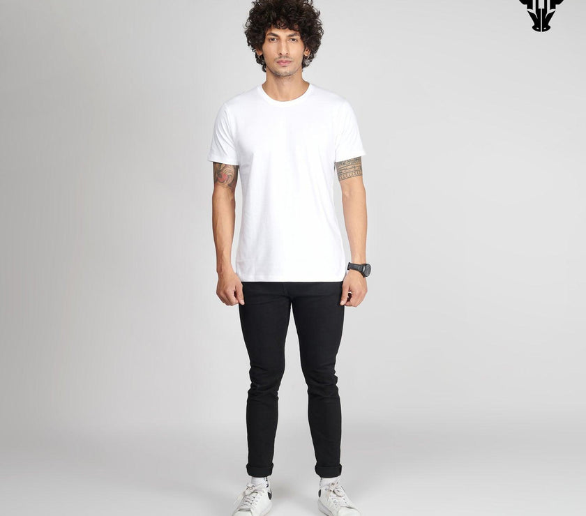 Milky White Men's Half Sleeve T-Shirt - House Of Hustlers
