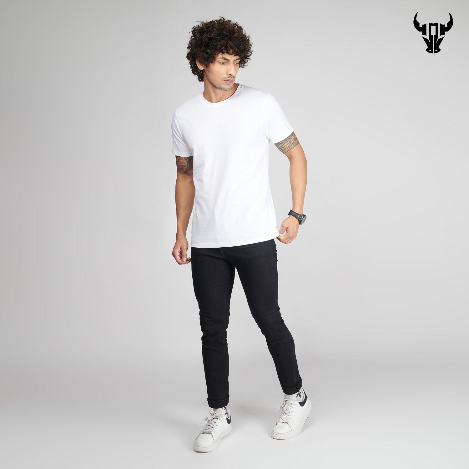 Milky White Men's Half Sleeve T-Shirt - House Of Hustlers