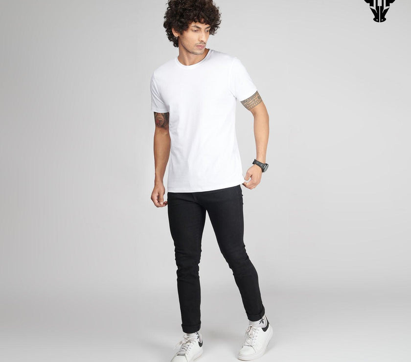 Milky White Men's Half Sleeve T-Shirt - House Of Hustlers