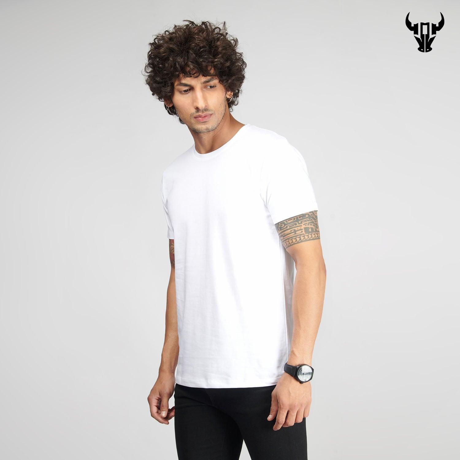 Milky White Men's Half Sleeve T-Shirt - House Of Hustlers