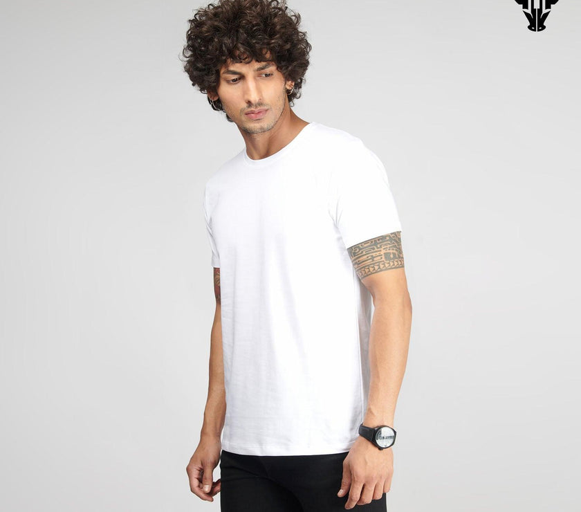Milky White Men's Half Sleeve T-Shirt - House Of Hustlers