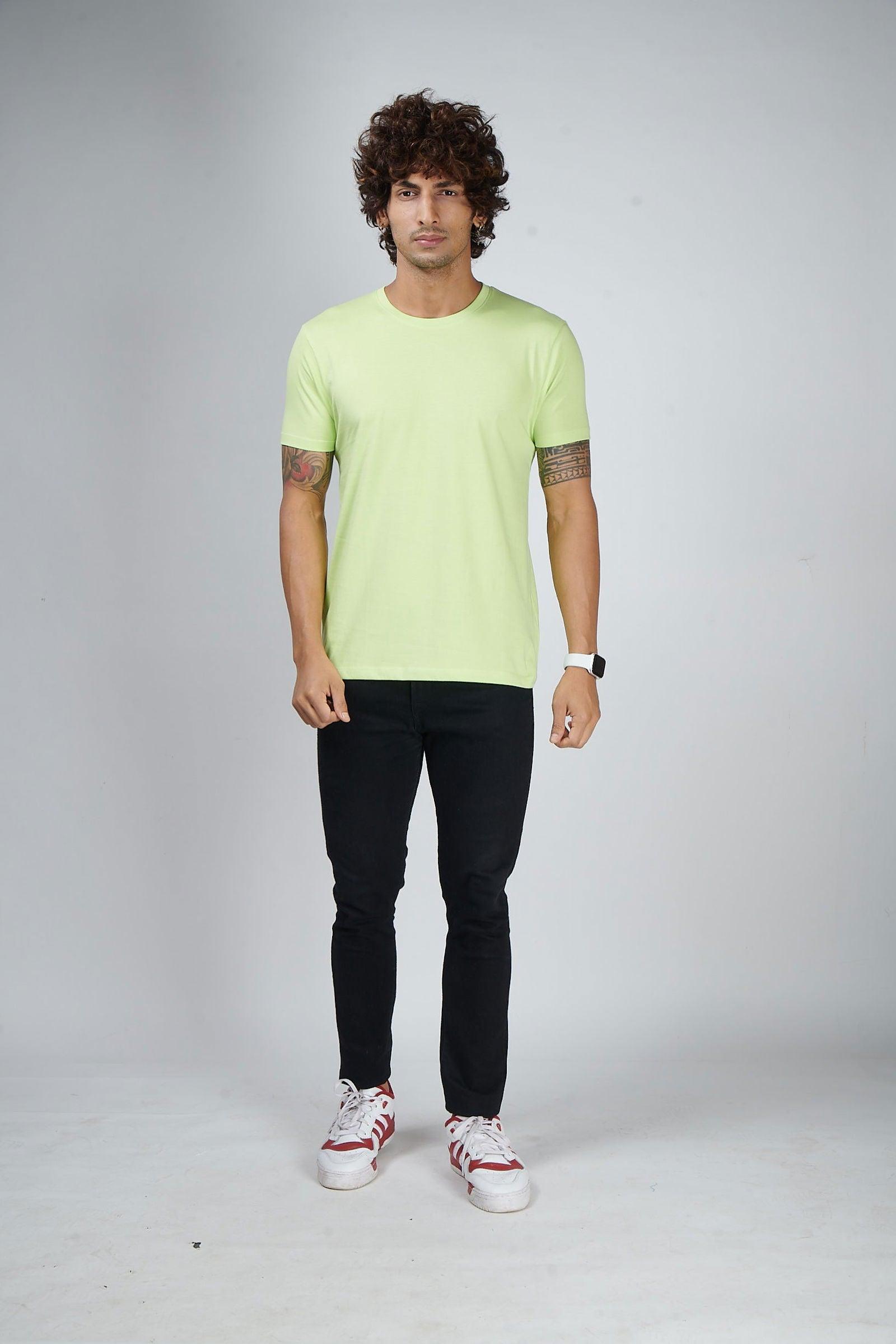 Neon Green Men's Half Sleeve T-Shirt - House Of Hustlers