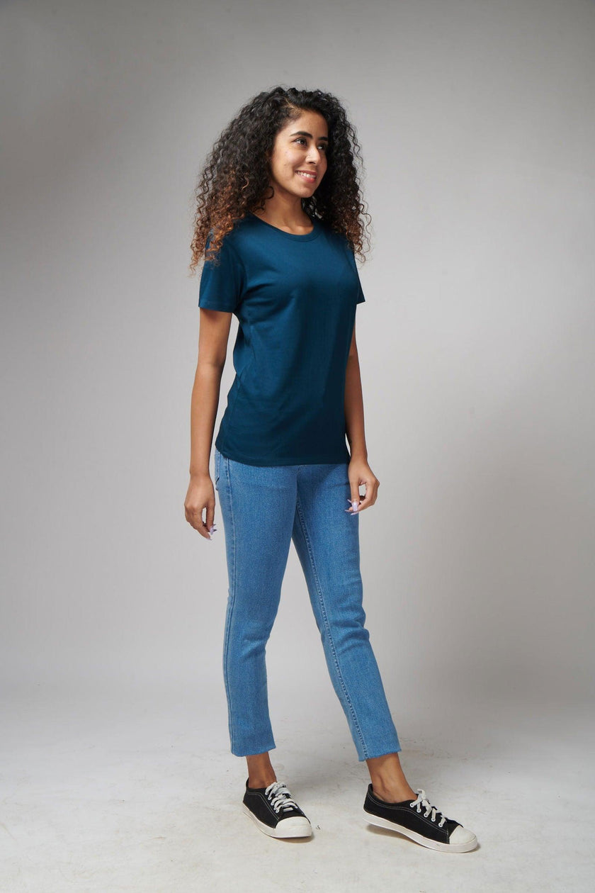 New Navy Women's Half Sleeve T-Shirt - House Of Hustlers