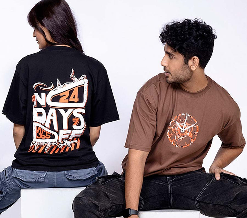 'No Days Off' Unisex Oversized Graphic Tee - House Of Hustlers