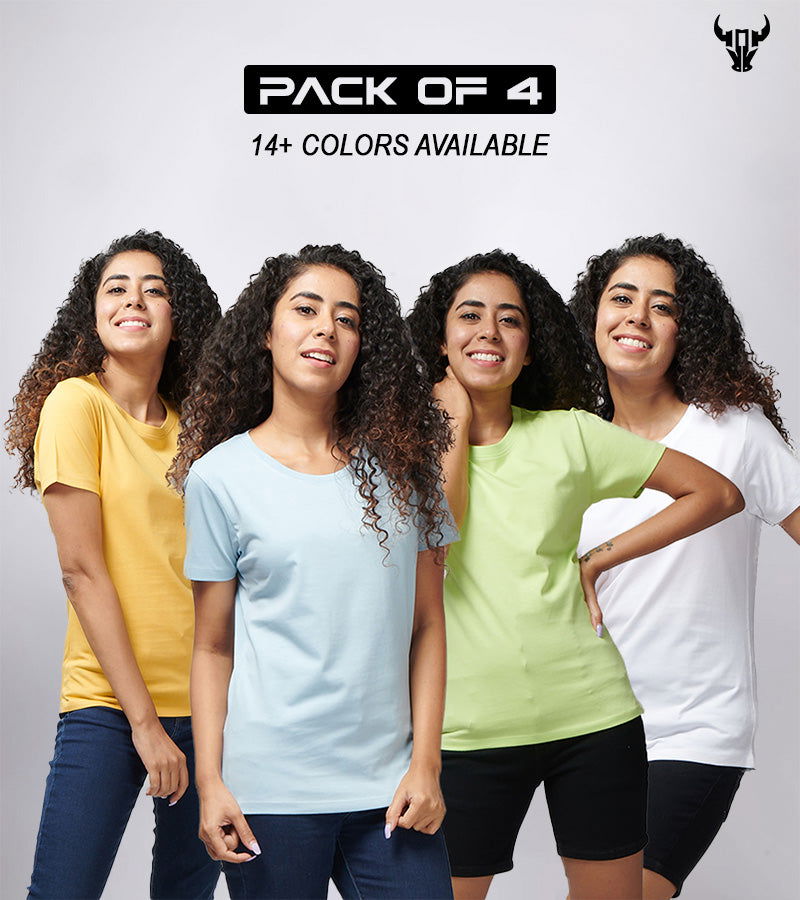 Pack of 4 - Basic Women's T-Shirt's - House Of Hustlers
