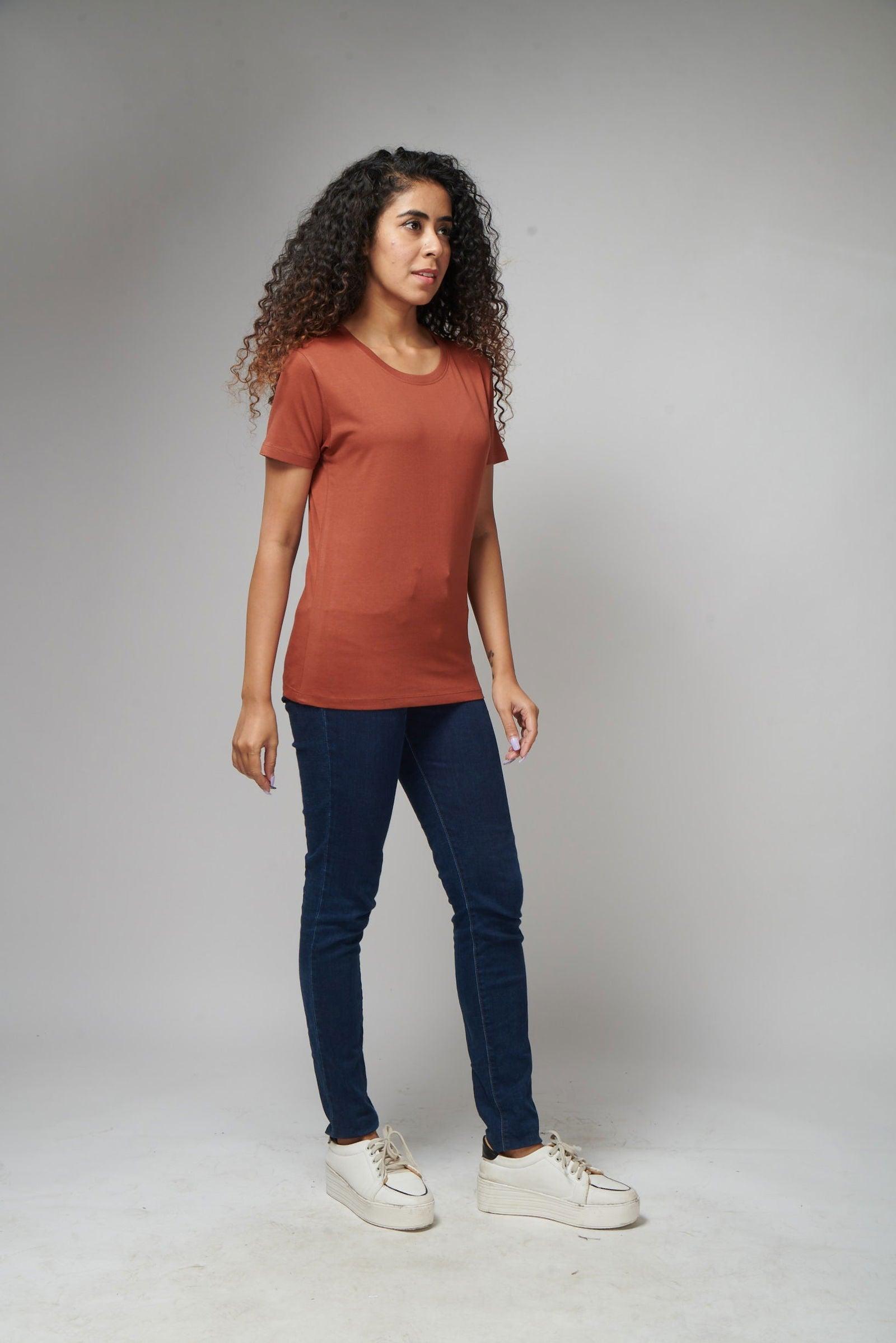 Rust Women's Half Sleeve T-Shirt - House Of Hustlers