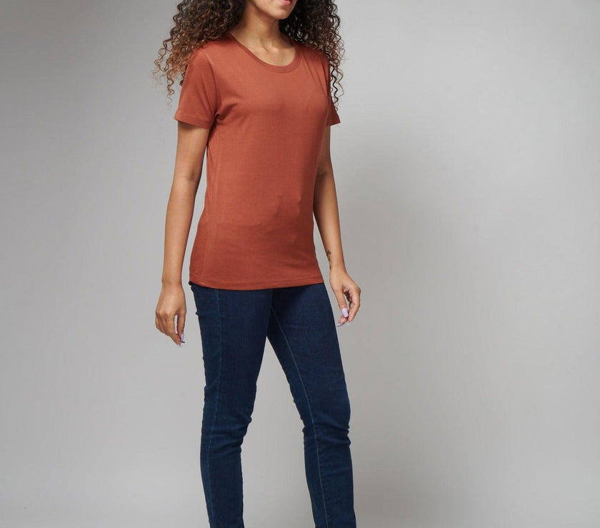 Rust Women's Half Sleeve T-Shirt - House Of Hustlers