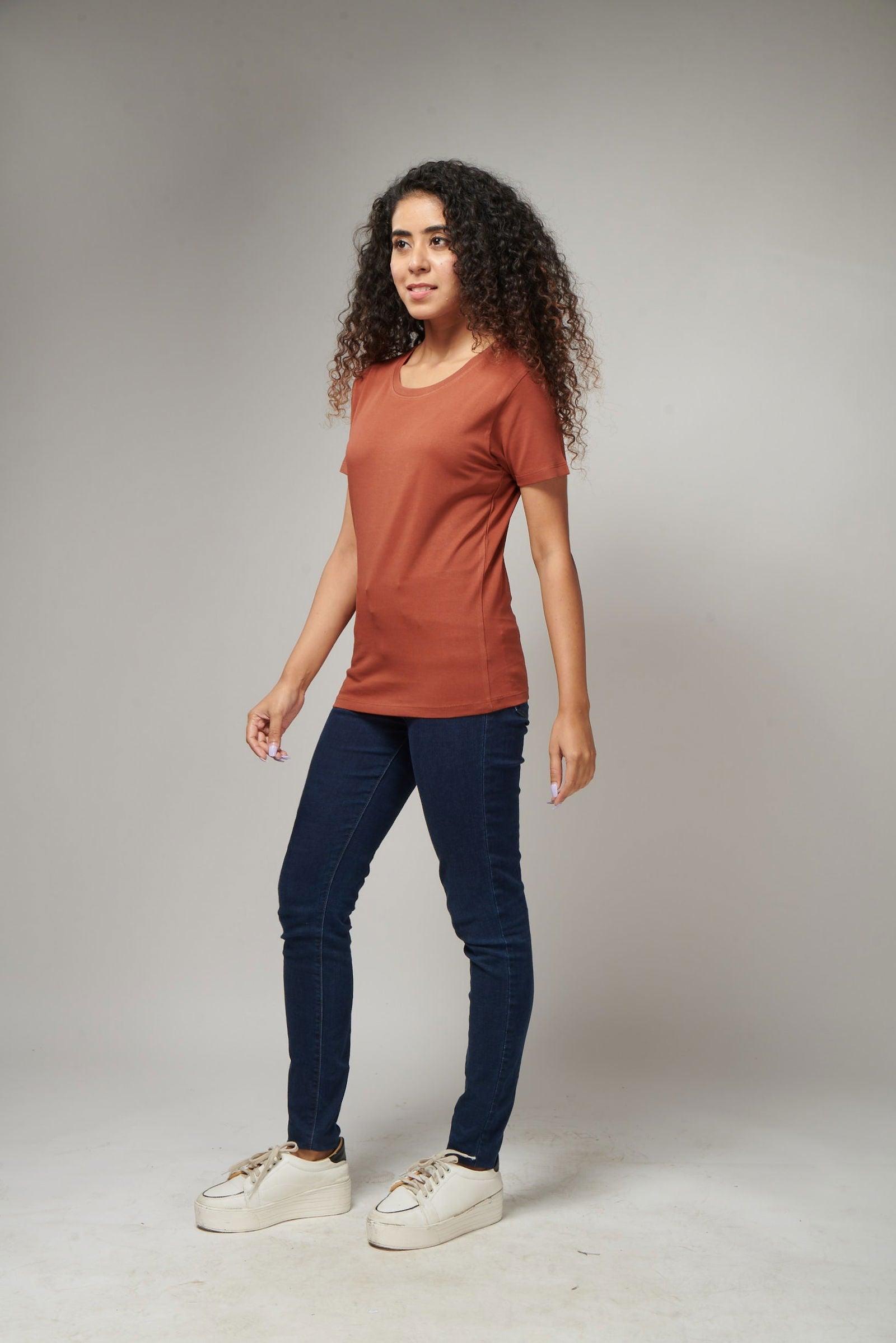 Rust Women's Half Sleeve T-Shirt - House Of Hustlers