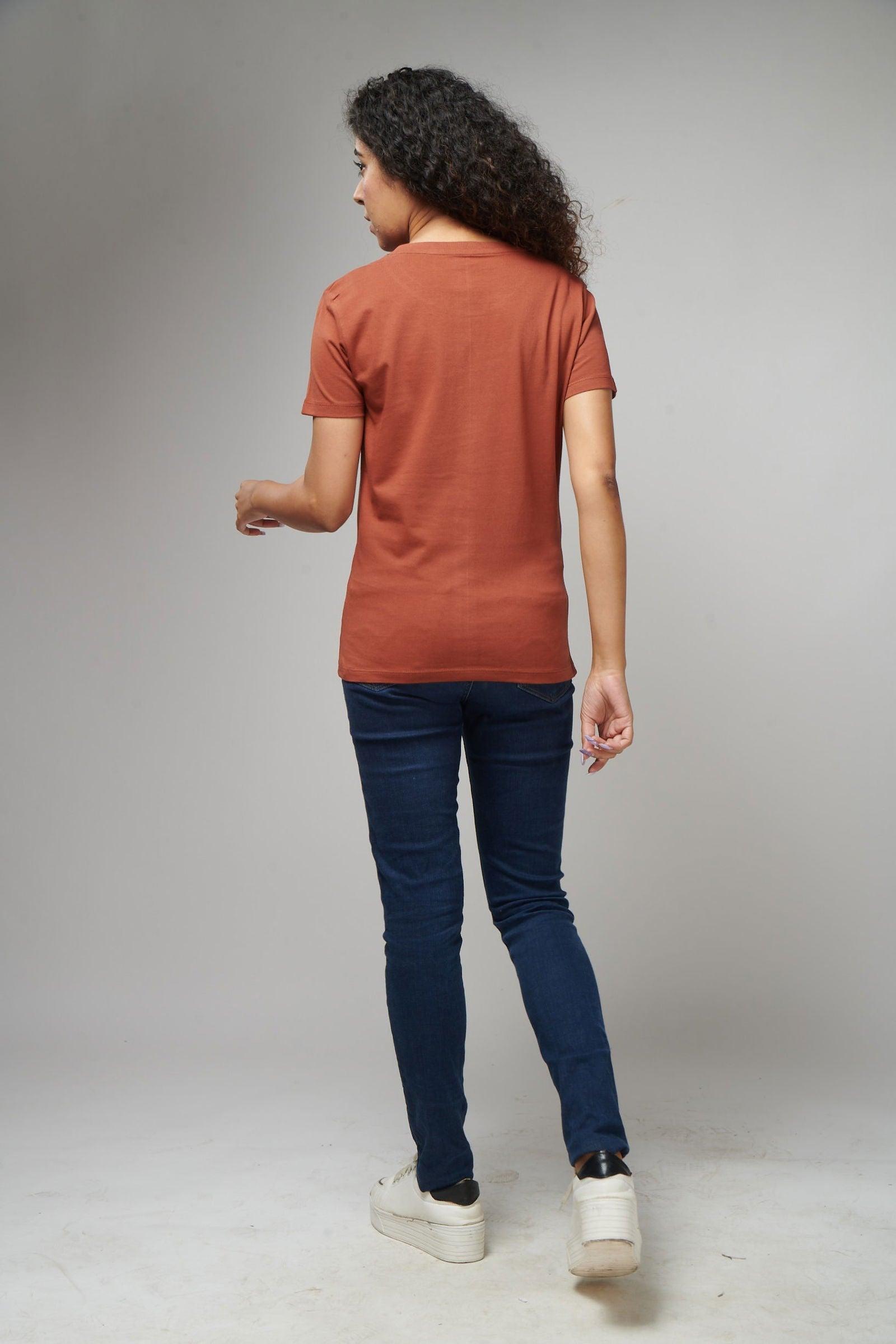 Rust Women's Half Sleeve T-Shirt - House Of Hustlers