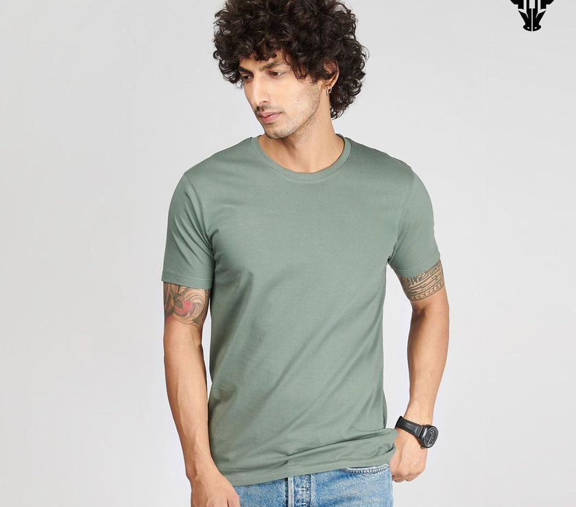 Sage Green Men's Half Sleeve T-Shirt - House Of Hustlers