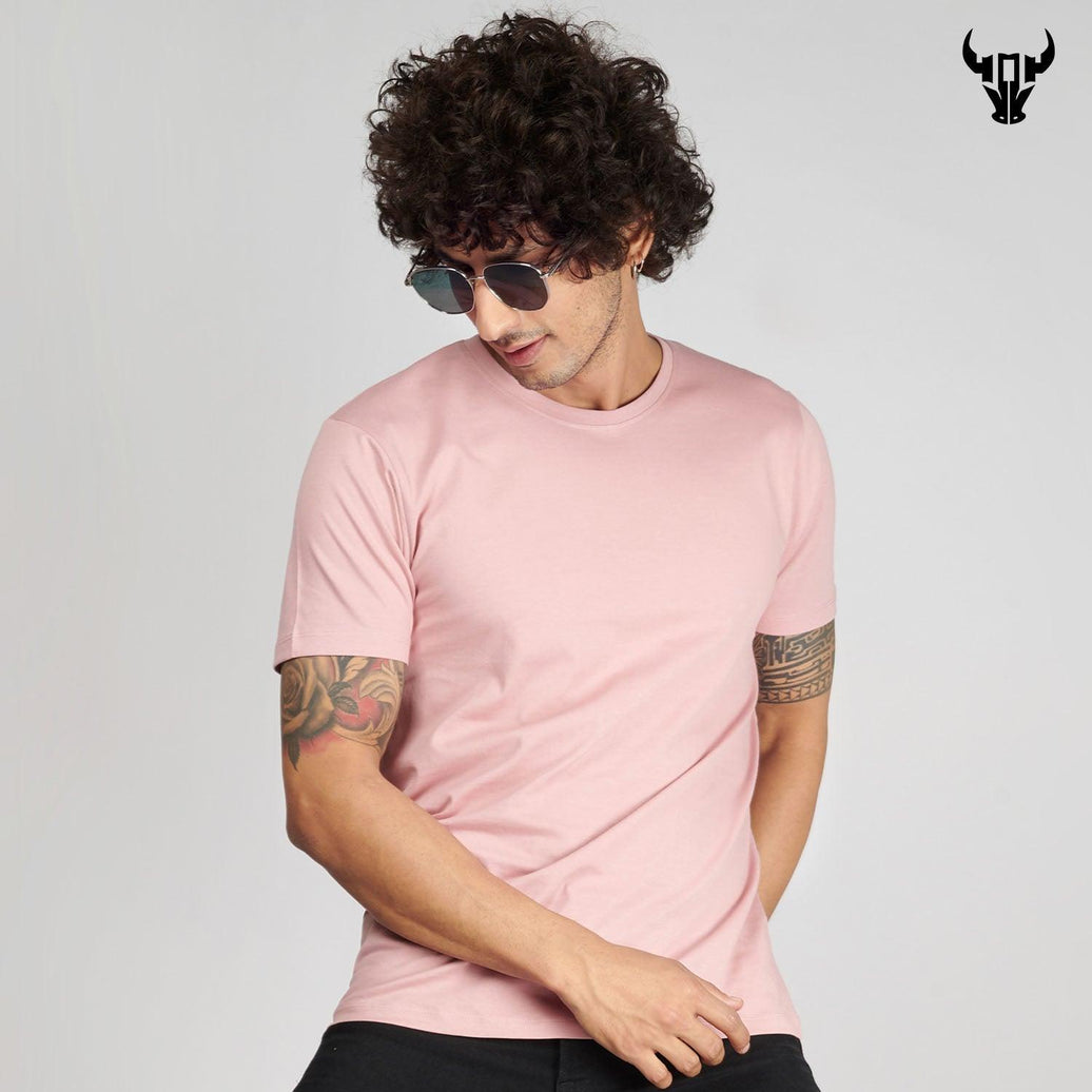 Salmon Pink Men's Half Sleeve T-Shirt - House Of Hustlers