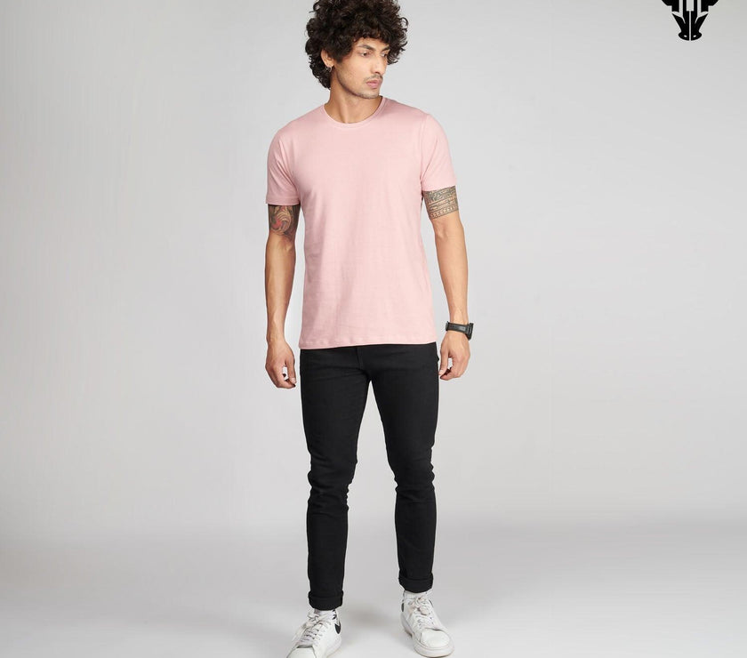 Salmon Pink Men's Half Sleeve T-Shirt - House Of Hustlers