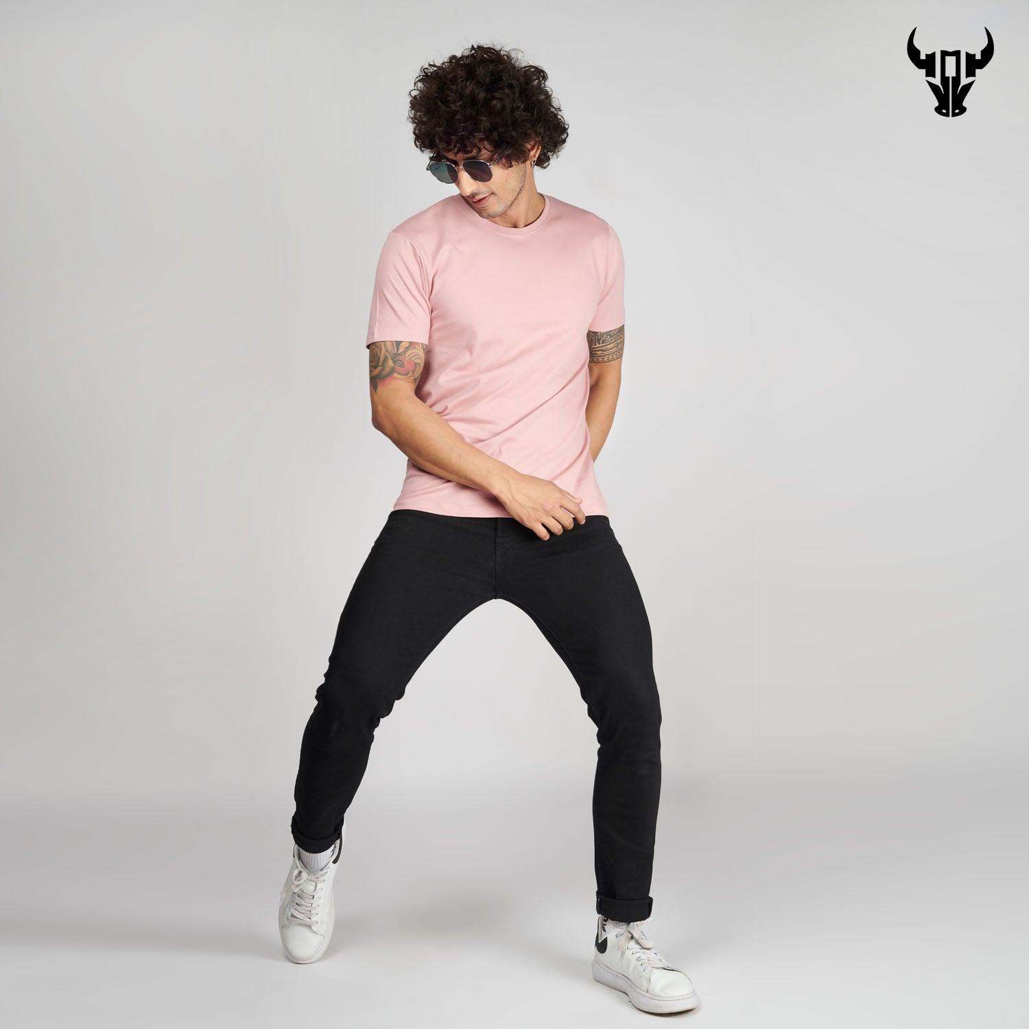 Salmon Pink Men's Half Sleeve T-Shirt - House Of Hustlers