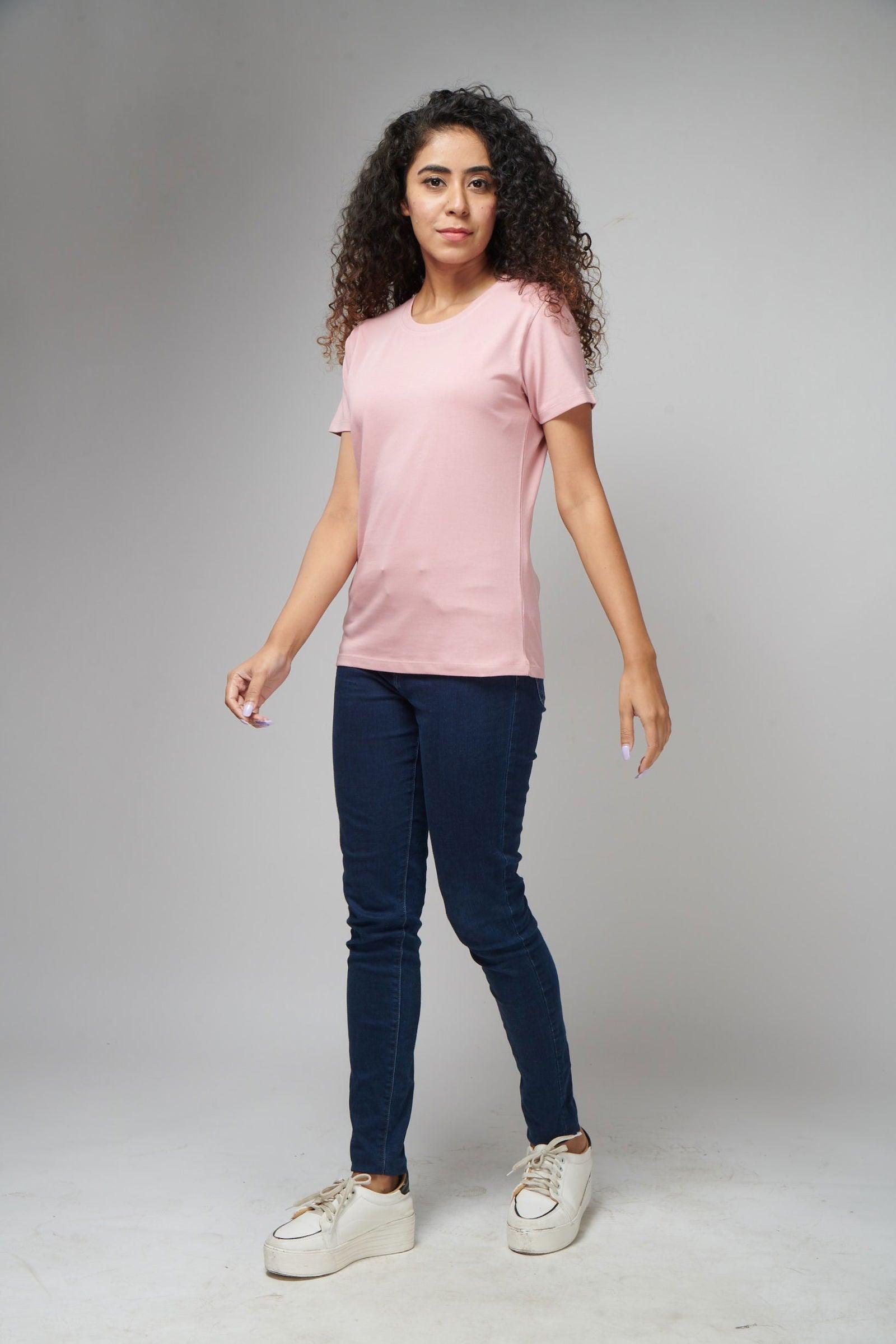 Salmon Pink Women's Half Sleeve T-Shirt - House Of Hustlers