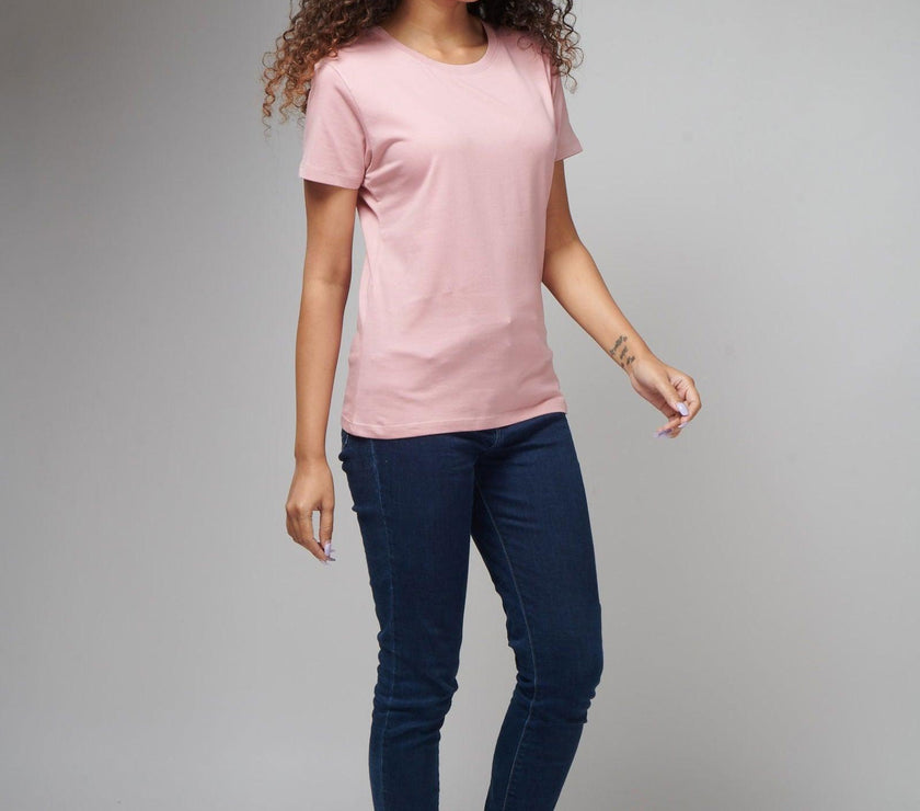 Salmon Pink Women's Half Sleeve T-Shirt - House Of Hustlers