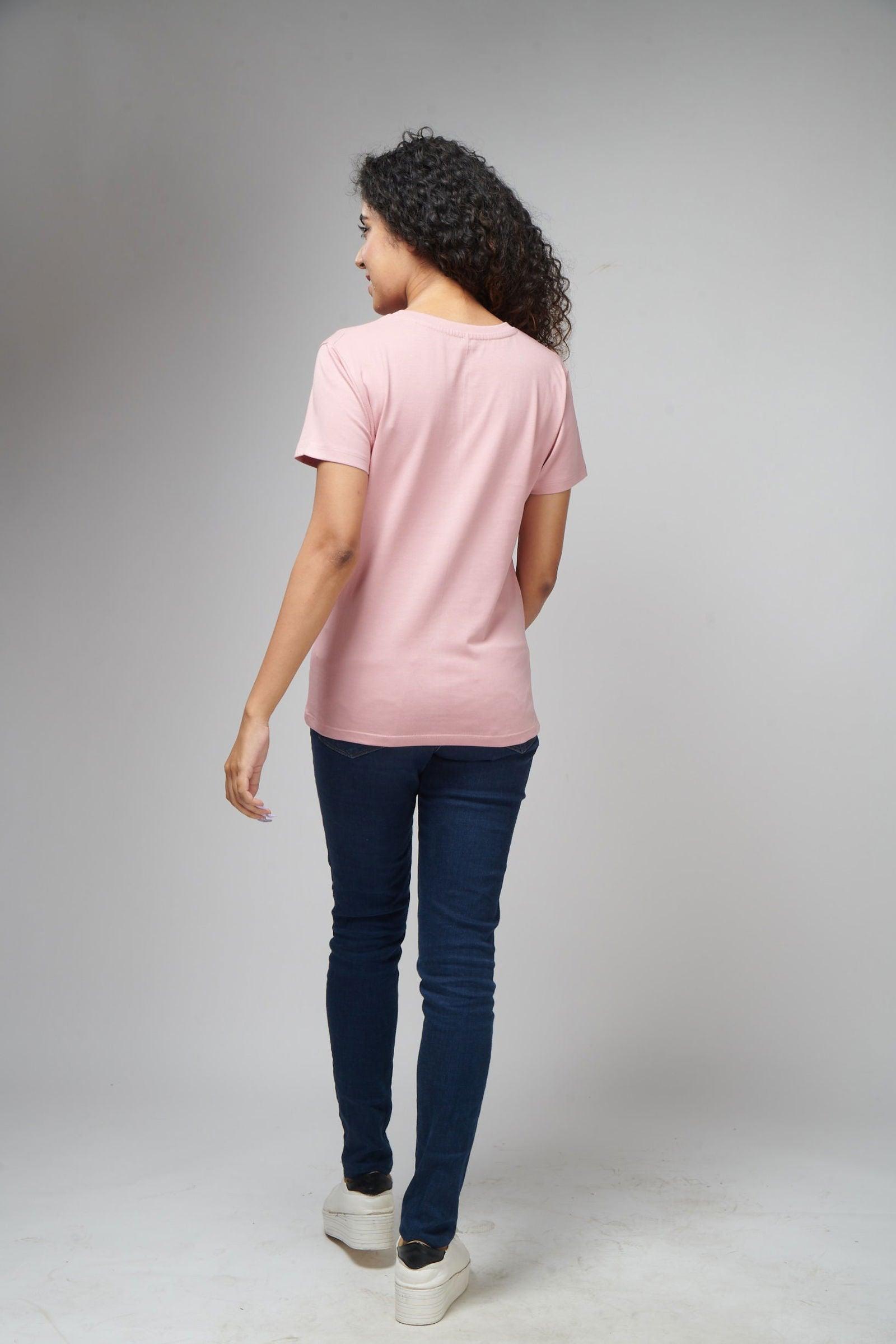 Salmon Pink Women's Half Sleeve T-Shirt - House Of Hustlers