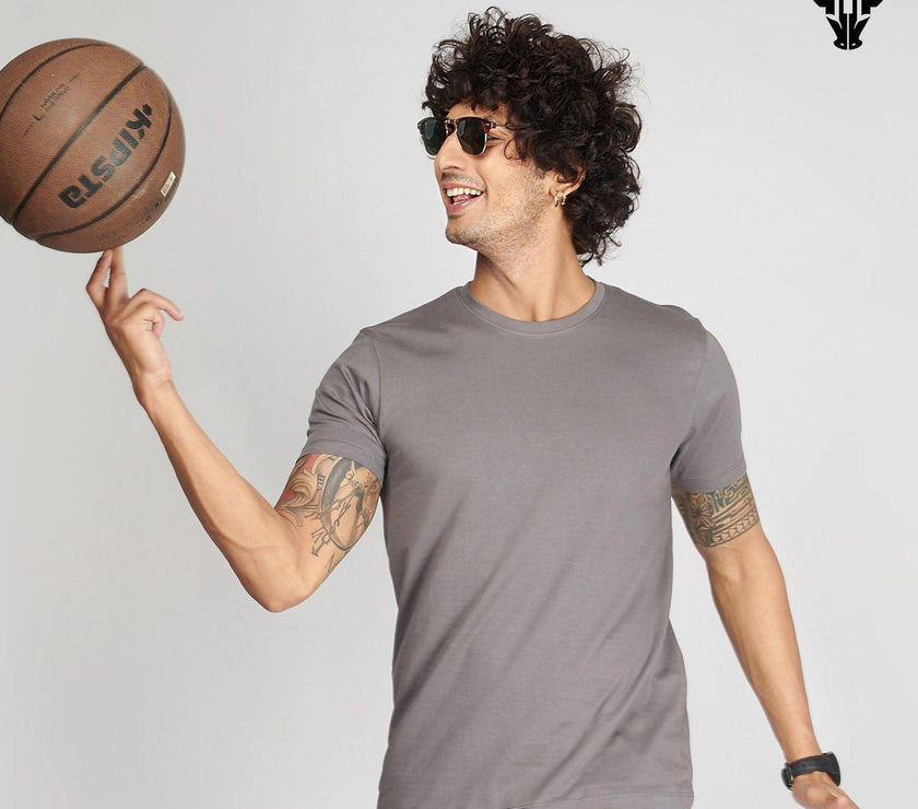 Steel Grey Men's Half Sleeve T-Shirt - House Of Hustlers