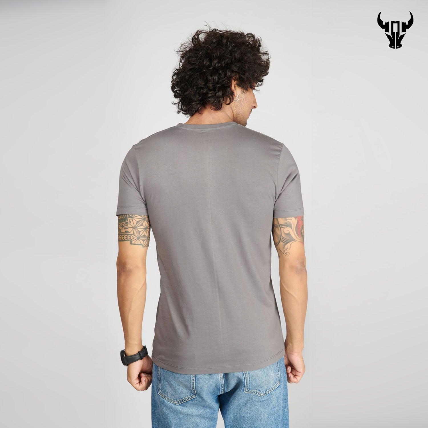 Steel Grey Men's Half Sleeve T-Shirt - House Of Hustlers